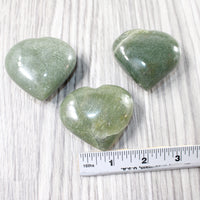 3 Aventurine Hearts Combined Weight of  309 Grams #2156    Gemstone Hearts