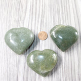 3 Aventurine Hearts Combined Weight of  309 Grams #2156    Gemstone Hearts