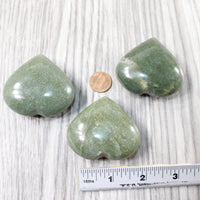 3 Aventurine Hearts Combined Weight of  309 Grams #2156    Gemstone Hearts