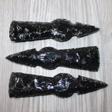 3 Obsidian Ornamental Tomahawk Heads  #6764    Axe Hatchet Ax