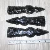 3 Obsidian Ornamental Tomahawk Heads  #6764    Axe Hatchet Ax