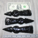 3 Obsidian Ornamental Tomahawk Heads  #6764    Axe Hatchet Ax