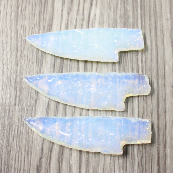 3 Small Opalite Ornamental Knife Blades  #4256    Mountain Man Knife
