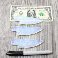 3 Small Opalite Ornamental Knife Blades  #4256    Mountain Man Knife