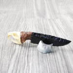 Muskrat Skull Handle Obsidian Blade Ornamental Knife #3256  Mountain Man Knife