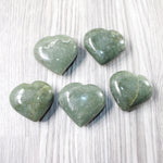 5 Aventurine Hearts Combined Weight of   550  Grams   #7256    Gemstone Hearts