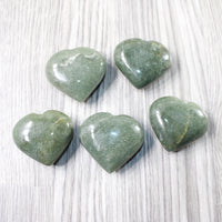 5 Aventurine Hearts Combined Weight of   550  Grams   #7256    Gemstone Hearts