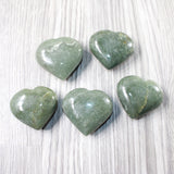 5 Aventurine Hearts Combined Weight of   550  Grams   #7256    Gemstone Hearts