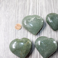 5 Aventurine Hearts Combined Weight of   550  Grams   #7256    Gemstone Hearts
