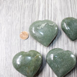 5 Aventurine Hearts Combined Weight of   550  Grams   #7256    Gemstone Hearts