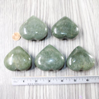 5 Aventurine Hearts Combined Weight of   550  Grams   #7256    Gemstone Hearts