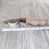 Hair-on Deer Bone Handle Stone Blade Ornamental Knife #4864    Mountain Man Knife