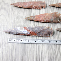 5 Stone Ornamental Spearheads  #8356     Arrowhead