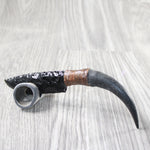 Springbok Horn Handle Obsidian Blade Ornamental Knife #6456  Mountain Man Knife