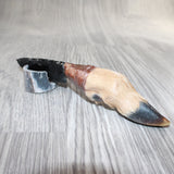 Deer Foot Handle Obsidian Blade Ornamental Knife #1964  Mountain Man Knife