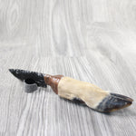Deer Foot Handle Obsidian Blade Ornamental Knife #1656  Mountain Man Knife
