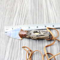Cholla Cactus Wood Handle Opalite Blade Knife Necklace  #5656  Mountain Man Necklace