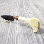 Deer Bone Handle Obsidian Blade Ornamental Knife #7656  Mountain Man Knife