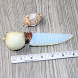 Parrot Puffer Fish Handle Opalite Blade Ornamental Knife #6064     Mountain Man Knife