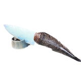 Goat Horn Handle Opalite Blade Ornamental Knife #6064    Mountain Man Knife