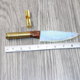 50 Cal Shell Casing Handle Opalite Blade Ornamental Knife #7064     Mountain Man Knife