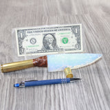 50 Cal Shell Casing Handle Opalite Blade Ornamental Knife #7064     Mountain Man Knife