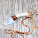 Antler Handle Opalite Blade Knife Necklace  #6064  Mountain Man Necklace