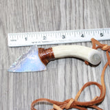 Antler Handle Opalite Blade Knife Necklace  #6064  Mountain Man Necklace