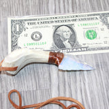 Antler Handle Opalite Blade Knife Necklace  #6064  Mountain Man Necklace
