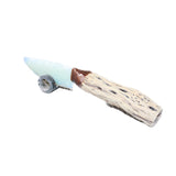Cholla Cactus Wood Handle Opalite Blade Ornamental Knife #8064     Mountain Man Knife