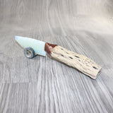 Cholla Cactus Wood Handle Opalite Blade Ornamental Knife #8064     Mountain Man Knife