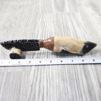 Deer Foot Handle Obsidian Blade Ornamental Knife #7856  Mountain Man Knife