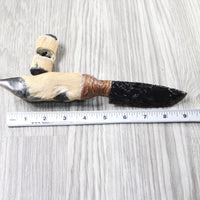Deer Foot Handle Obsidian Blade Ornamental Knife #7856  Mountain Man Knife