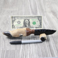 Deer Foot Handle Obsidian Blade Ornamental Knife #7856  Mountain Man Knife
