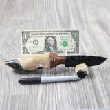 Deer Foot Handle Obsidian Blade Ornamental Knife #7856  Mountain Man Knife