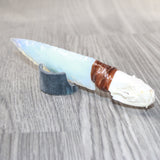 Mink Skull Handle Opalite Blade Ornamental Knife #7064     Mountain Man Knife