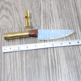 50 Cal Shell Casing Handle Opalite Blade Ornamental Knife #8164     Mountain Man Knife