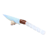 Selenite Spiral Handle Opalite Blade Ornamental Knife #8264     Mountain Man Knife