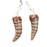 Large Rattlesnake Rattle Plus Vertebrae Earrings  #4264  Mountain Man Earrings