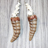 Large Rattlesnake Rattle Plus Vertebrae Earrings  #4264  Mountain Man Earrings
