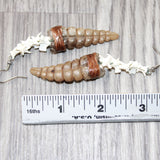 Large Rattlesnake Rattle Plus Vertebrae Earrings  #4264  Mountain Man Earrings