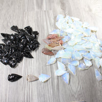 100 Large Opalite, Stone and Obsidian Mix Ornamental Arrowheads  #armory615      Arrowhead