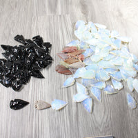100 Large Opalite, Stone and Obsidian Mix Ornamental Arrowheads  #armory615      Arrowhead