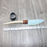 Axis Deer Antler Handle Opalite Blade Ornamental Knife #1264     Mountain Man Knife