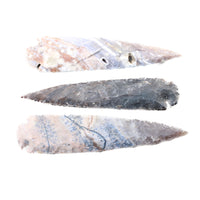 3 Stone Ornamental Spearheads  #3656     Arrowhead