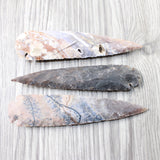 3 Stone Ornamental Spearheads  #3656     Arrowhead