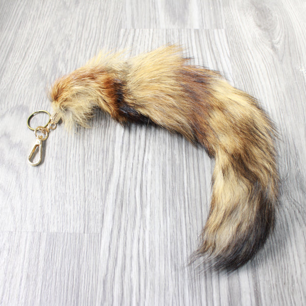 1 Red Fox Tail Key Ring #1656  Taxidermy Keychain Tassel Bag Tag