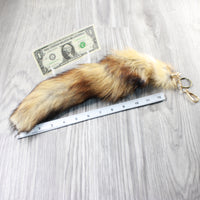 1 Red Fox Tail Key Ring #1656  Taxidermy Keychain Tassel Bag Tag