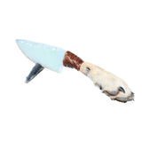 Coyote Foot Handle Opalite Blade Ornamental Knife #9364     Mountain Man Knife