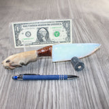 Coyote Foot Handle Opalite Blade Ornamental Knife #9364     Mountain Man Knife